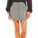 Free People Skirts | Free People Modern Femme Gingham Plaid Stretch Mini Skirt Size 4 Black & White | Color: Black/White | Size: 4