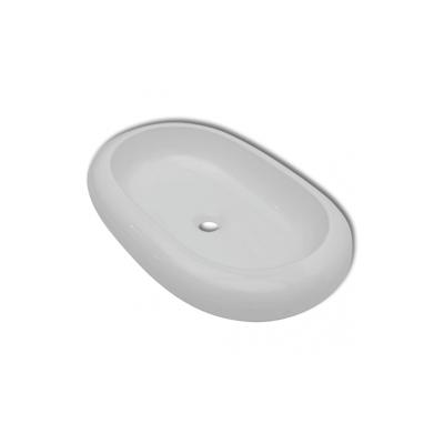 Keramik Waschtisch Waschbecken Oval | vidaXL : Farbe - Weiss