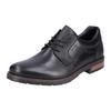 Schnürschuh RIEKER, Herren, Gr. 44, schwarz, Leder, elegant, Schuhe, mit dezentem Logoschriftzug, Freizeitschuh, Halbschuh, Schnürschuh