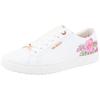 Plateausneaker TOM TAILOR, Damen, Gr. 37, weiß, Lederimitat, sportlich, Schuhe, mit buntem Blütenprint, Freizeitschuh, Halbschuh, Schnürschuh