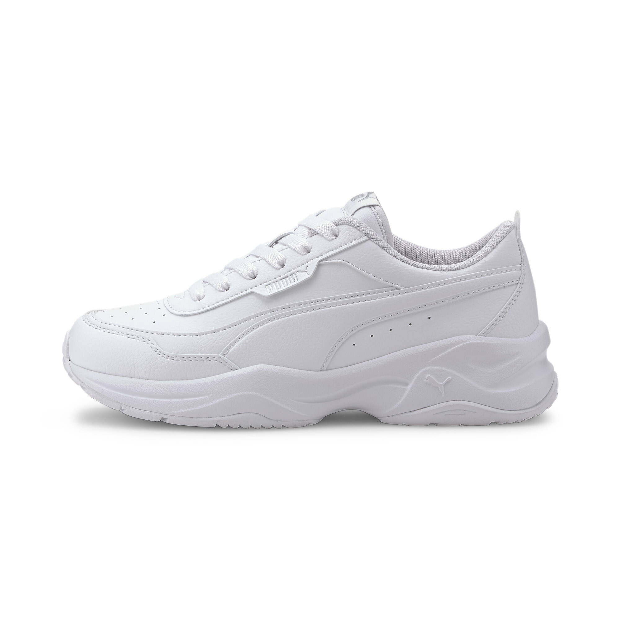 Sneaker PUMA "Cilia Mode Sneakers Damen", Damen, Gr. 37, grau (weiß silber gray), Obermaterial: Textil, Synthetik; Futter: Textil; Innensohle: Textil; Laufsohle: Gummi, Synthetik, Schuhe Sneaker