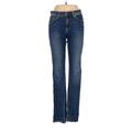 Principle Denim Innovations Jeans - Mid/Reg Rise Straight Leg Boyfriend: Blue Bottoms - Women's Size 27 - Sandwash