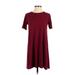 BCBGeneration Casual Dress - Shift: Burgundy Solid Dresses - Women's Size X-Small