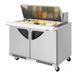 Turbo Air TST-48SD-18-FB-N Super Deluxe 48 1/4" Sandwich/Salad Mega Top Prep Table w/ Refrigerated Base, 115v, Stainless Steel