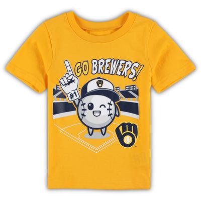 Toddler Gold Milwaukee Brewers Ball Boy T-Shirt