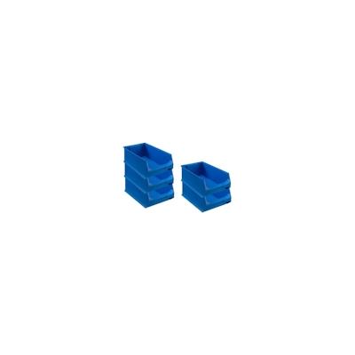 PROREGAL 5x Blaue Sichtlagerbox 5.0 | HxBxT 20x30x50cm | 21,8 Liter | Sichtlagerbehälter, Sichtlagerkasten, Sichtlagerkastensortiment Image