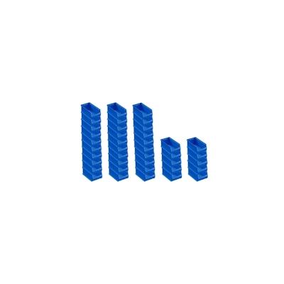PROREGAL 40x Blaue Sichtlagerbox 2.0 | HxBxT 7,5x10x17,5cm | 0,8 Liter | Sichtlagerbehälter, Sichtlagerkasten, Sichtlagerkastensortiment Image