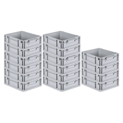 PROREGAL SuperSparSet 16x Eurobox NextGen Economy, Griffe zu, HxBxT 12x30x40cm, 11 Liter, Eurobehälter, Box, Transportbehälter Image