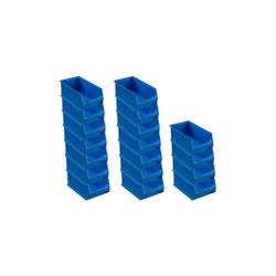 PROREGAL 18x Blaue Sichtlagerbox 4.0 | HxBxT 15x20x35cm | 7,2 Liter | Sichtlagerbehälter, Sichtlagerkasten, Sichtlagerkastensortiment Image
