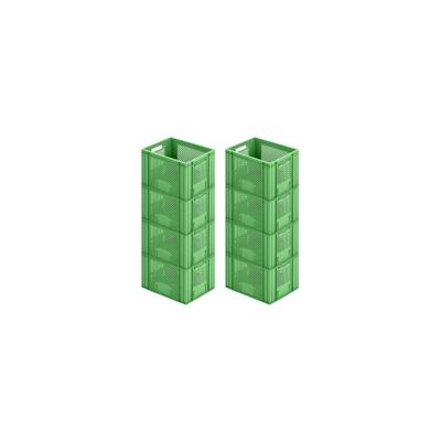 PROREGAL 8x Eurobehälter Obst- und Gemüsekasten | HxBxT 27,2x30x40cm | 26 Liter | Grün | Obst-Gemüsekiste, Obstkorb, Transportbox Image