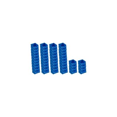 PROREGAL 48x Blaue Sichtlagerbox 1.0 | HxBxT 6x10x10cm | 0,4 Liter | Sichtlagerbehälter, Sichtlagerkasten, Sichtlagerkastensortiment Image