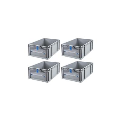 PROREGAL 4x Eurobox NextGen Insight Cover | HxBxT 22x40x60 | 44 Liter | Niedrig/Blau | Eurobehälter, Transportbox, Transportbehälter Image