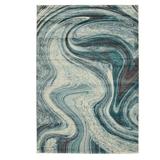 Contempo Illusion Rectangle Rug Teal, 7'10" x 10'10", Teal