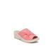 Wide Width Women's Smile Sandals by BZees in Pink Cheetah Fabric (Size 10 W)