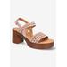 Wide Width Women's Jud-Italy Sandals by Bella Vita in Blush Suede Leather (Size 7 1/2 W)