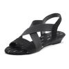 Sandalette VIVANCE "Sommerschuh", Damen, Gr. 42, schwarz, Obermaterial: 100% Elasthan. Futter: 100% Textilmaterial. Decksohle: 100% Textilmaterial. Laufsohle: 100% Synthetik, unifarben, casual, Schuhe, Sandale, Sommerschuh mit elastischen Riemchen...