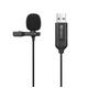 Sandberg Streamer USB Clip Microphone, Omnidirektionales Lavalier Ansteckmikrofon für Computer Laptops, USB-A, Plug & Play, Kabelmikrofon mit Clip, Online-Meetings Gaming Video Recording Streaming