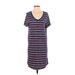 Gap Casual Dress - Midi V Neck Short sleeves: Blue Print Dresses - Women's Size Small