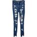 American Eagle Outfitters Jeans | American Eagle Distressed Super Stretch Super Hi-Rise Jegging | Color: Blue | Size: 2 Long