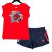 Adidas Matching Sets | Adidas Little Girls Graphic T-Shirt & Mesh Shorts Outfit Set Size 5-6x Red Blue | Color: Blue/Red | Size: Various