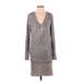 Venus Casual Dress - Sweater Dress: Tan Marled Dresses - Women's Size X-Small