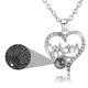 Collier pendentif colonne vertébrale I Love You argent clavicule projection en 100 langues