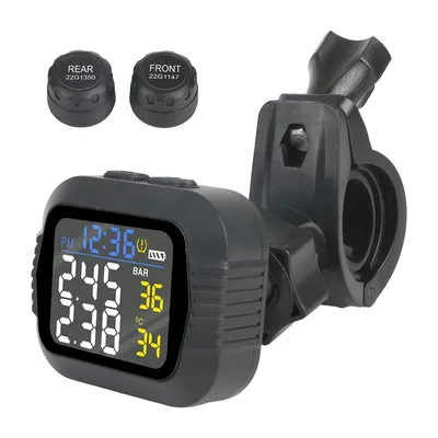 Capteurs TPMS pour moto système de surveillance de la pression testeur de verre alarme LCD