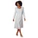 Masseys Collared A-Line Dress (Size 18W) White, Polyester