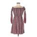 Riley + James Casual Dress - A-Line: Burgundy Dresses - Women's Size Small