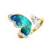 Fashion Jewelry Brystal Buterfly Ring Buterfly Ring Diamond Ring Gift Ring Peacock Shape Peacock Ring Diamond Ring Big Diamond Ring