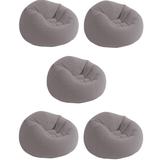 Intex Inflatable Contoured Corduroy Beanless Bag Lounge Chair, Gray (5 Pack) - 5.5