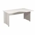 Bureau compact retour à droite Activity - L.160 x P.120 cm - Plateau Blanc - Pieds pleins Aluminium