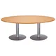 Table modulaire Ovale - Piétement tulipe Aluminium - Plateau Hêtre L.200 X P.120 cm