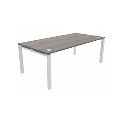 Bureau direction E-link - L.200 x P.100 cm - Plateau Cèdre - Pieds Blanc