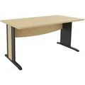 Bureau droit Axiome - L.120 x P.80 cm - Plateau Hêtre - Pieds L Anthracite