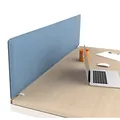 Panneau-écran acoustique Moody pour bureau L. 160 x l. 40 cm - Tissu Bleu fixations Blanches