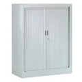 Armoire à rideaux métal monobloc Généric - H.100 x L.80 cm - Corps Gris - Rideaux Gris