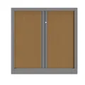 Armoire à rideaux métallique Confort+ Ht 100 x L.100 cm - corps Aluminium rideaux Hêtre