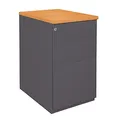 Caisson hauteur bureau métal NF Environnement Anthracite top Chêne, H.72 x L. 42 x P. 60 cm