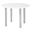 Table ronde Actual Ø 100 cm - Plateau Blanc - Pieds tubulaires Aluminium