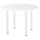 Table ronde Actual L. 100 x 100 cm - Plateau Blanc - 4 pieds carrés Blanc