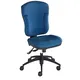 Siège de bureau SACHA Tissu polyester Bleu Hauteur réglable - Dossier Roulettes