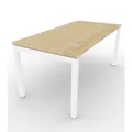 Bureau droit - gamme ARCHE - L.160 x P.80 x H.72 cm - plateau Chêne - pieds Blanc