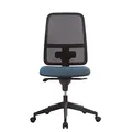 Fauteuil Terence sans accoudoir dossier maille/ assise tissu bleu