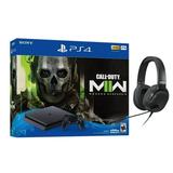 Sony PlayStation 4 Slim Call of Duty Modern Warfare II Bundle Upgrade 2TB HDD PS4 Gaming Console Jet Black with Mytrix Chat Headset - Large Capacity Internal Hard Drive Enhanced PS4 Console