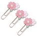 3pcs Creative Paper Clip Sakura Design Metal Bookmark School Office Accessories