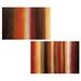 Beautiful Abstract Red Gold and Brown Striped Layers by Carmen Guedez; Two 18x12in Paper Posters