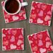 CounterArt Candy Hearts 4 Pack Single Image Absorbent Stone Tumbled Tile Coasters Stoneware in Red | 1 H x 4 W x 0.25 D in | Wayfair 01-02782