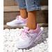 Quealent Running Shoes Womens Fashion Glitter Sneakers for Womens Silp On Running Shoes Lightweigt Tennis Walking Sneakers White 7.5