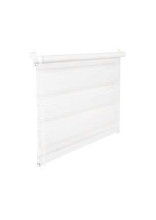 Doppelrollo Duorollo 95 cm breit 200 cm lang weiss inkl. Seilzug Fensterrollo Klemmrollo Jalousie Image